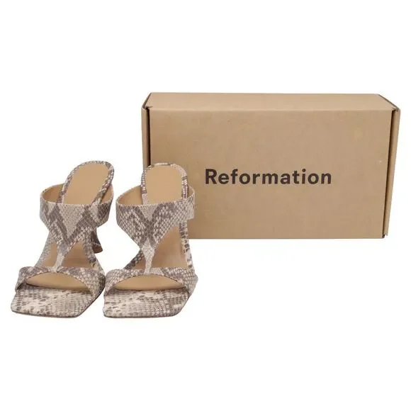 Reformation Aubree Cutout Sandals In Animal Print Leather - Picture 6 of 9